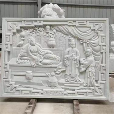 汉白玉24孝故事浮雕壁画