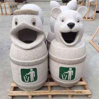 公园石雕垃圾桶 园林石材动物雕刻 园林摆件博鱼网页版