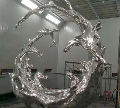 庭院商厦装饰大号不锈钢海浪浪花博鱼网页版