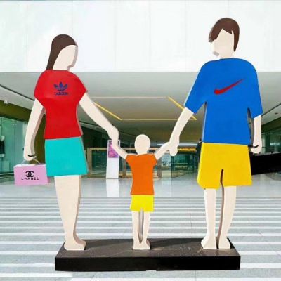 不锈钢彩绘几何一家三口购物抽象人物博鱼网页版