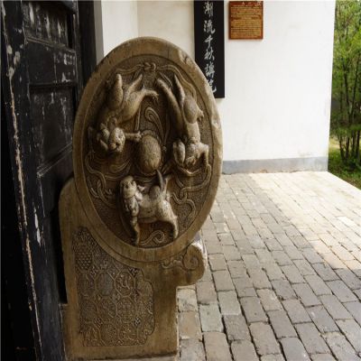 庭院驿站门口仿古做旧浮雕门墩镇宅抱鼓石博鱼网页版