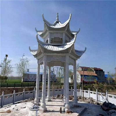 石雕凉亭园林户外石亭子