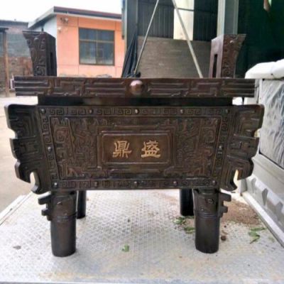 大型定制铸铜鼎纯铜宝鼎摆件