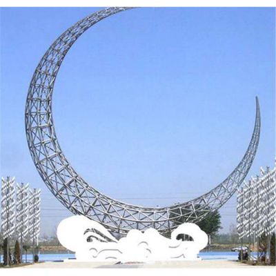 广场户外大型不锈钢镂空拉丝月亮博鱼网页版