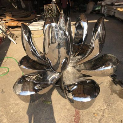 公园不锈钢抛光镜面莲花