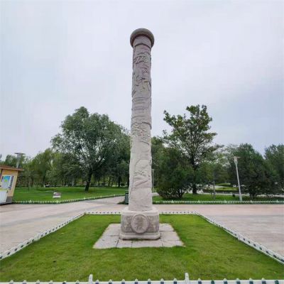 户外公园大理石石雕大型文化柱