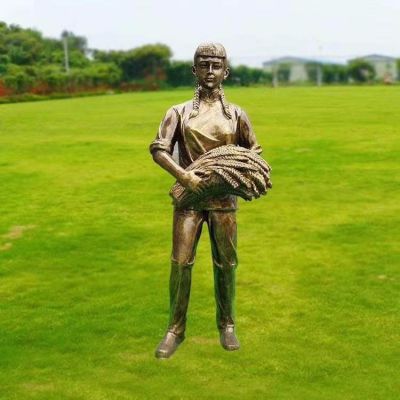 玻璃钢仿铜农耕博鱼网页版景区园林人物博鱼网页版