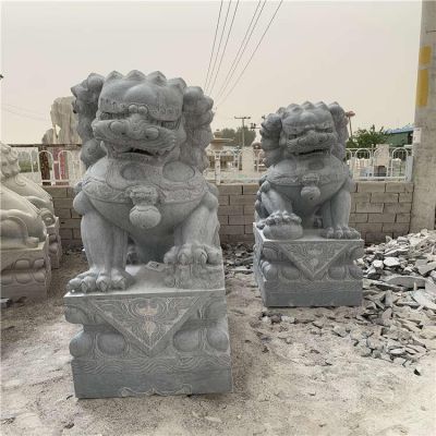 庭院别墅小区门口一对镇宅神兽狮子博鱼网页版