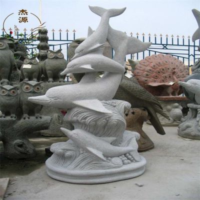 黄锈石雕刻海洋动物海豚景区广场景观博鱼网页版摆件 