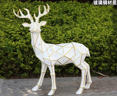 树脂几何户外景观装饰玻璃钢鹿博鱼网页版