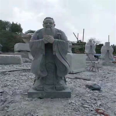 天然青石雕刻校园人物思想家孔子雕像