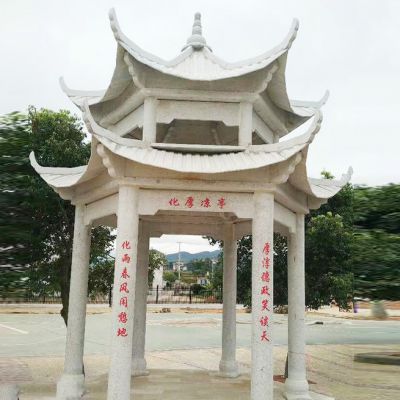 山区寺院摆放大理石双层凉亭博鱼网页版