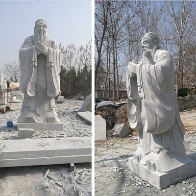 石雕校园人物汉白玉雕刻孔子景观博鱼网页版