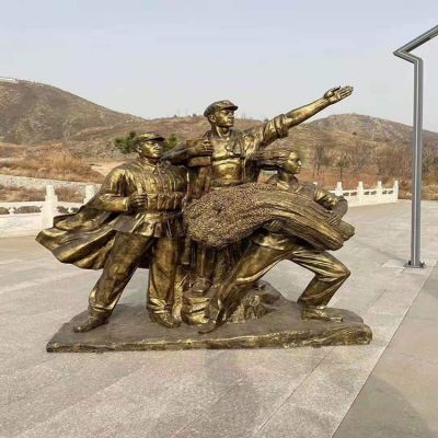景区景点铜雕八路军战士摆件