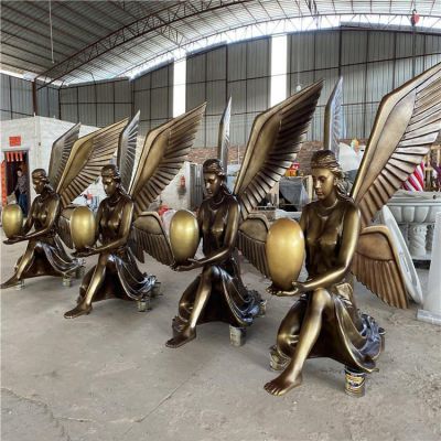 街道广场玻璃钢仿铜西方天使博鱼网页版