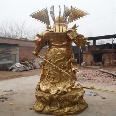 景点寺院供奉彩绘纯铜关公神像博鱼网页版