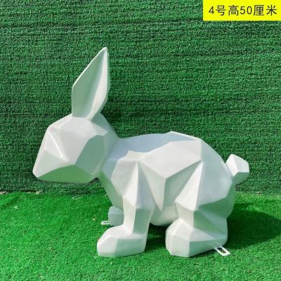 玻璃钢兔子，几何块面兔子造型博鱼网页版