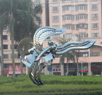 企业公园广场镜面不锈钢树叶博鱼网页版
