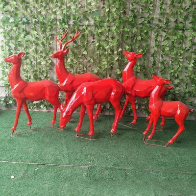 玻璃钢户外园林景观抽象动物鹿博鱼网页版