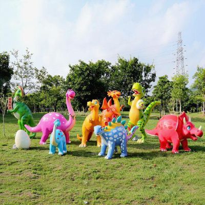 游乐场玻璃钢卡通彩绘恐龙博鱼网页版