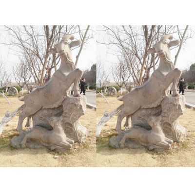 大理石石雕户外公园动物景观山羊博鱼网页版