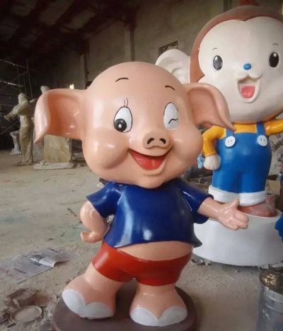 玻璃钢工艺品美陈装饰商场卡通动物小猪博鱼网页版