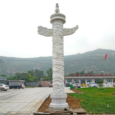 汉白玉大理石浮雕龙纹华表石柱 广场博鱼网页版