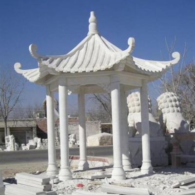 汉白玉石雕仿古建筑六角休闲园林景观博鱼网页版