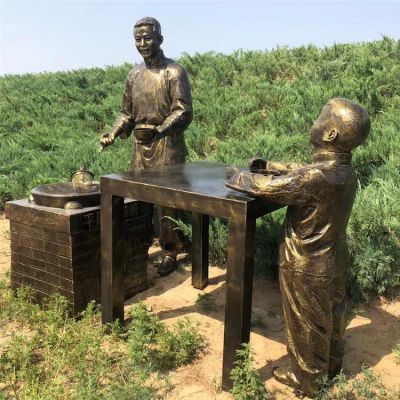 户外园林玻璃钢仿铜卖吃食的人物博鱼网页版