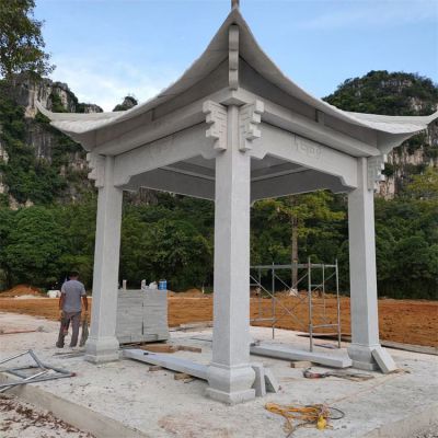 仿古石雕凉亭户外大理石公园园林博鱼网页版