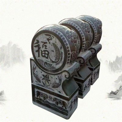 青石浮雕庭院别墅门口石雕抱鼓石博鱼网页版