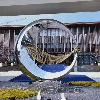 房产园林摆放不锈钢抽象鱼水景观博鱼网页版 不开裂 高强度 不褪色 使用美观