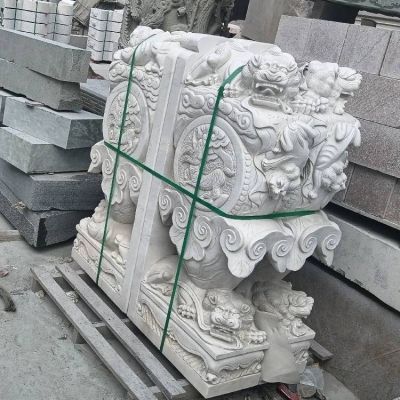 庭院大理石石雕浮雕大型门墩抱鼓石博鱼网页版