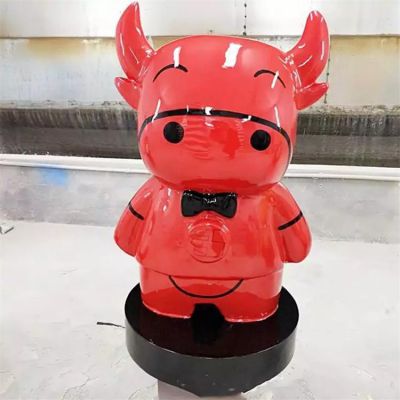 商场户外园林景观玻璃钢卡通小牛博鱼网页版