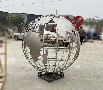 室内创意不锈钢镂空抽象地球仪博鱼网页版