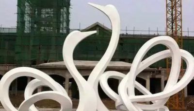城市广场抽象个性玻璃钢天鹅博鱼网页版