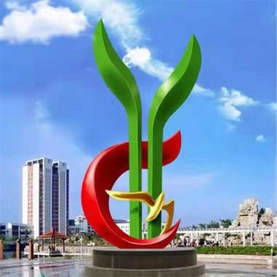 不锈钢抽象博鱼网页版 城市精神堡垒地标建筑博鱼网页版