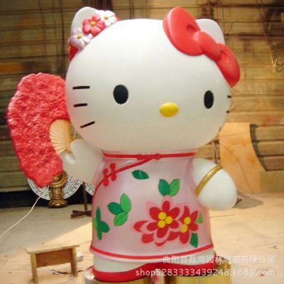 商场创意玻璃钢可爱童趣彩绘kitty猫博鱼网页版
