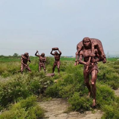 博物馆人类进化史主题博鱼网页版 户外公园野人景观装饰摆件