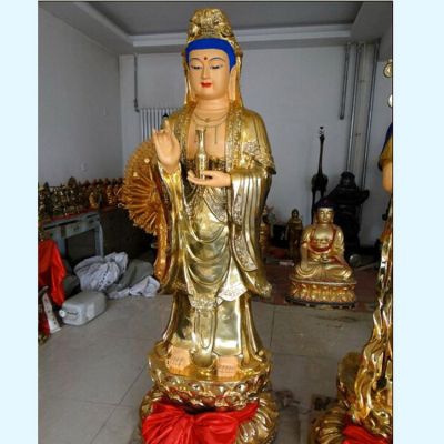 宗教寺庙纯金打造观音博鱼网页版摆件