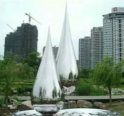 景区花园抽象不锈钢见面水滴博鱼网页版