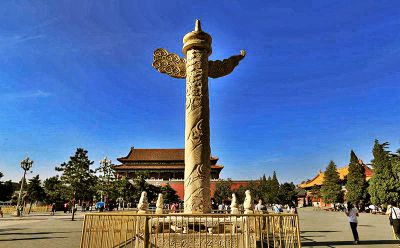 园林景区广场摆放大理石华表雕刻