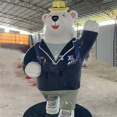 玻璃钢卡通户外商场大型北极熊公仔博鱼网页版