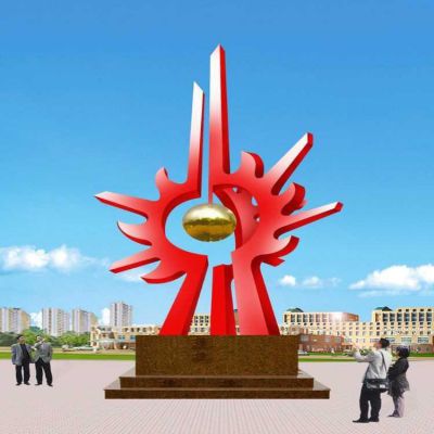 校园户外广场大型不锈钢景观标志博鱼网页版摆件