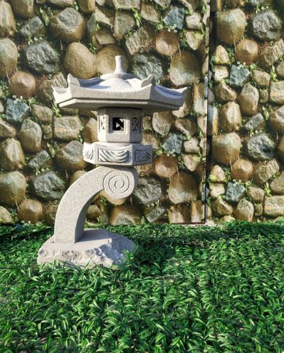 公园小型落地照明大理石灯笼装饰摆件
