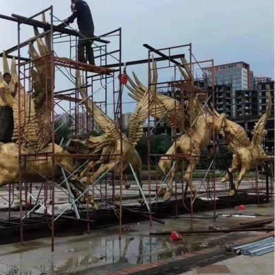城市街道玻璃钢仿铜动物景观马博鱼网页版