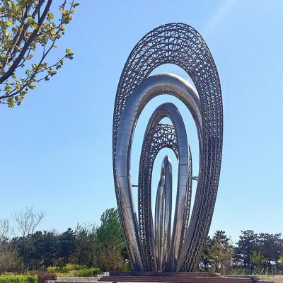 广场不锈钢镂空大型圆环景观博鱼网页版