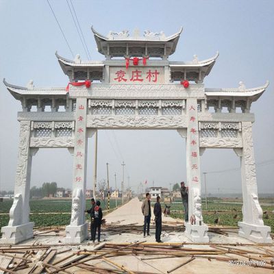 农场村口大型石雕园林牌坊博鱼网页版