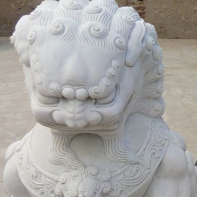 景区汉白玉抽象石雕狮子博鱼网页版