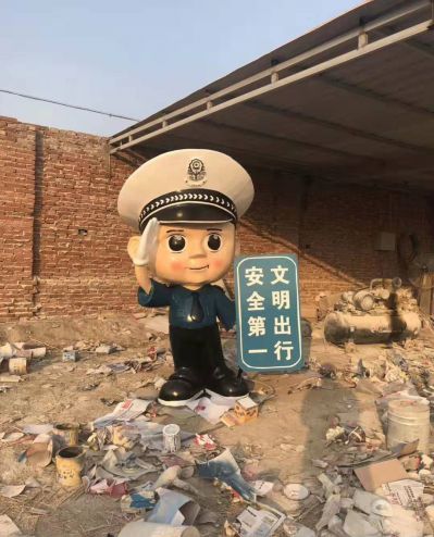 玻璃钢卡通公园广场安全警示语博鱼网页版景观警察博鱼网页版